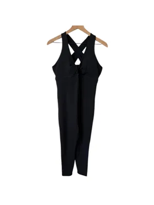 Fabletics Oasis Twist Front 7/8 Jumpsuit in black M thumbnail 5