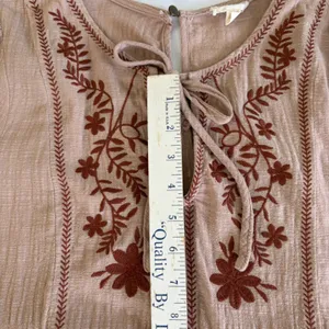 Embroidered Bohemian Tunic Blouse Balloon Sleeve Sz Small Boho Cottagecore Gauzy thumbnail 12