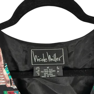 Nicole Miller Vintage 100% Silk Christmas Vest Nutcracker Novelty Womens‎ Medium thumbnail 5