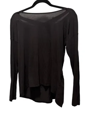 Lululemon Long‎ Sleeve Top Black 4 Open Back Athleisure Yoga Layering thumbnail 1