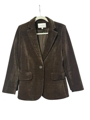 LUCY PARIS Corduroy Blazer XS 19” p2p Brown $128 Retail NWOT thumbnail 2