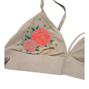 Pink by Victoria's Secret Mesh Floral Bralette Size: L thumbnail 2