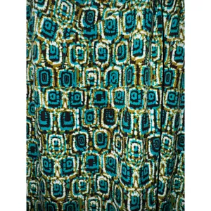 Jones Studio Green V-Neck Gathered‎ Front Geometric Midi Dress Womens 16W Retro thumbnail 5