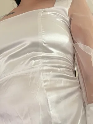 Coquette White satiny mini dress thumbnail 4