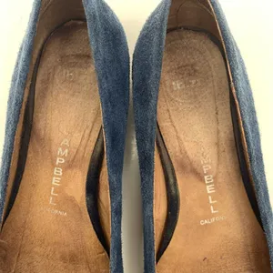 Jeffrey Campbell Size 6.5 Ibiza Reagle Blue Suede Leather Kitten Wedge Shoes thumbnail 9