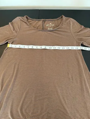 American Eagle Soft & Sexy Striped Tunic Size M Brown thumbnail 4