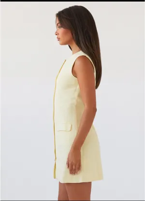 Peppermayo NWT Yellow Linen Mini Dress thumbnail 3