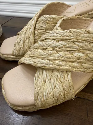 Beach by Matisse Raffia Crisscross Wedge Sandals size 6 thumbnail 5