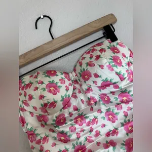 Revolve More To Come Evita Sweetheart Pink Floral Strapless Mini Dress M $78 thumbnail 10