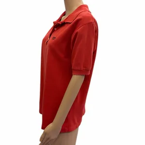 Guess George Marciano Womens Red Polo Shirt Lace Collar Cotton Medium thumbnail 3