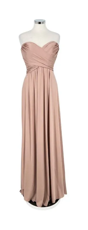 La Femme Blush Pink Strapless High Slit Floor-Length Formal Gown Size 6 thumbnail 1