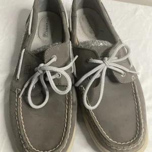 Sperry Top- Sider Womens Gray Leather Sequins Boat Deck Shoes 9M thumbnail 3