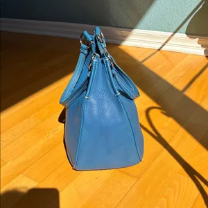 ADDITIONAL PHOTOS Prada Vitello Daino Moon Shoulder Bag Blue Leather Silver thumbnail 9
