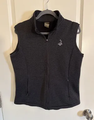 Kate Lord Pinehurst Gray Quilted Full Zip Golf Vest Size Large thumbnail 1