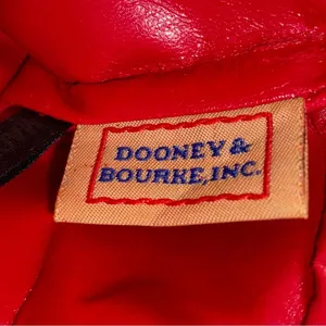 Dooney & Bourke Vintage Signature Jacquard Canvas Leather Blue/Tan Coin Wallet thumbnail 8