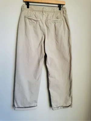 Free People Tan Cotton Twill Chino Pants High Rise Straight Leg Distressed 28 thumbnail 2