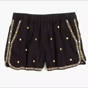 Madewell Women Embroidered Springtime Black Pull-On Shorts Small v6x thumbnail 4