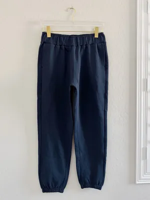 NEW Pact Brushed Fleece sweatpants joggers blue organic cotton minimalist Size S thumbnail 4
