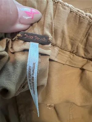Free People Casual Cropped Jogger Pants- Tan - Large thumbnail 6