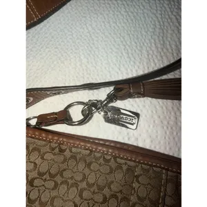 Authentic COACH F10944 Mini Signature Shoulder Bag Beige Brown Canvas Leather thumbnail 2
