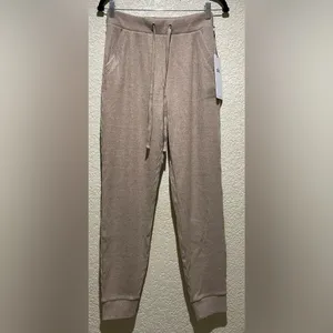 ALO Yoga Muse Sweatpants Joggers Ribbed in Gravel Heather Color Size S thumbnail 4