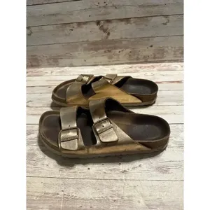 Birkenstock Arizona Soft Footbed Sandal Metallic Size 41 10 Copper Slip-on Boho thumbnail 5