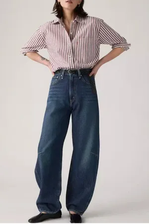 New Levi's Women's 28x31 Cinch Barrel Jeans New Shades - Dark Wash 003V50001 thumbnail 1