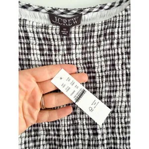 J.Crew | NWT Lina Smocked Midi Dress in Black White Gingham | Sz XS thumbnail 5