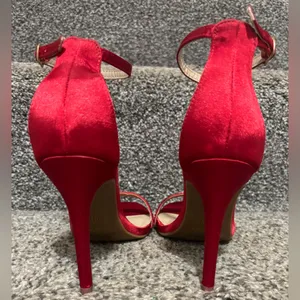 Dream Paris Red Satin Stilettos With Rhinestone Detailing thumbnail 4