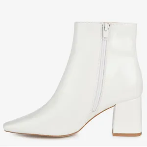 Elegant White Ankle Boots Size 8 thumbnail 2