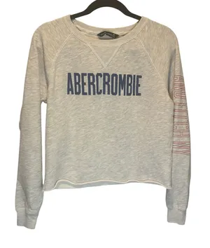 Abercrombie & Fitch Cropped Long Sleeve Crewneck Logo Sweatshirt - size XS thumbnail 1