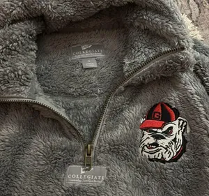Collegiate Outfitters Georgia Bulldogs collegiate Sherpa side zip Gray Fleece Quarter-Zip Pullover thumbnail 8