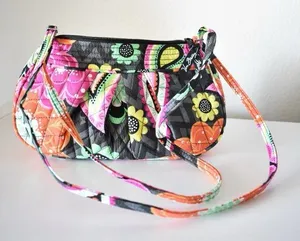 Vera Bradley Small Bag Frannie Ziggy Zinnia 10X5X3" thumbnail 1