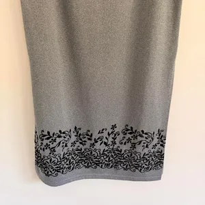 Y2k Grey Exact Change Velvet Floral Maxi Skirt thumbnail 4