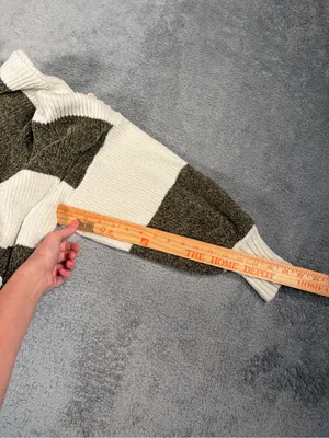Altar’d state Chunky Striped Knit Sweater in Cream and Olive XS thumbnail 3