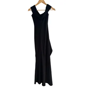 Babyboo Joyce Maxi Dress Black Off Shoulder Ruched Formal Gown XS NWT thumbnail 2