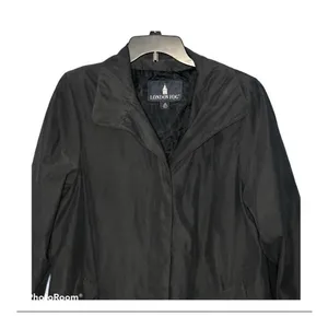 London Fog Black Waterproof Trench Coat M Classic Mid Length Quiet Luxury Office thumbnail 7
