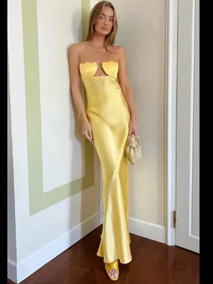 Anna October Tulip maxi Gown in Yellow thumbnail 4