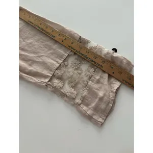 Linen Blouse Jacket Womens XL Blush Pink Lace Detail Boho Fairy Whimsy Coquette thumbnail 13