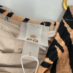 PQ Swim Bikini Bottom SZ Small NWT Cleo Link TieSide Teeny Tiger Print Gold Ring thumbnail 5