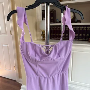 Lucky in The Sky Lilac Ruffled Strap Dress thumbnail 3