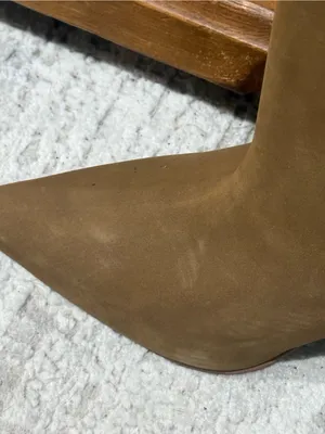 Camel Pointed Toe Mid Calf Block Heel Boots Leather Upper Size 9.5M Tan thumbnail 10