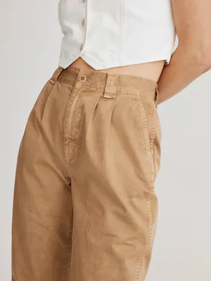 Madewell Garment-Dyed Tapered Chino Pants Seed Khaki Pleated Size 28 thumbnail 2