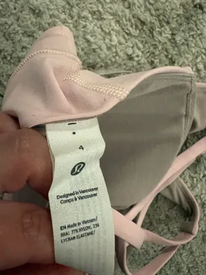 NWT Lululemon Energy High Neck Longline Bra *Zip in Pink. Size 4 thumbnail 3