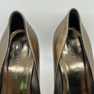 Gucci Authentic Gorgeous Metallic Nappa Silk Block Heel Shoes **Size 7** thumbnail 3