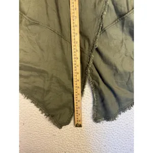Free People Wrap Hoodie Womens S Green Hooded Military Fringe Button Lightweight thumbnail 6