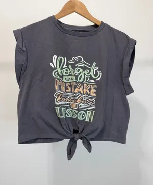 CIDER Forget The Mistake Remember The Lesson Graphic Tie Front Tee XL thumbnail 1