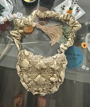 Gold summer boho purse thumbnail 1
