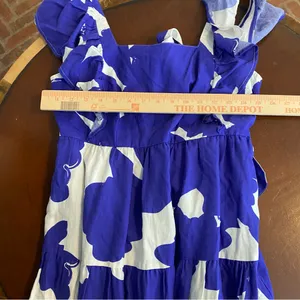CROSBY‎ by Mollie Burch Eloise Tie Linen-Blend Midi Dress Aegean Bloom Size XS thumbnail 6