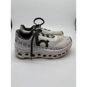 On Cloudmonster Running Shoes Women Size 7.5 White Grey CloudTec Sneakers thumbnail 8